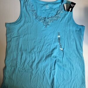 Alia Blue Embellished Tank Top